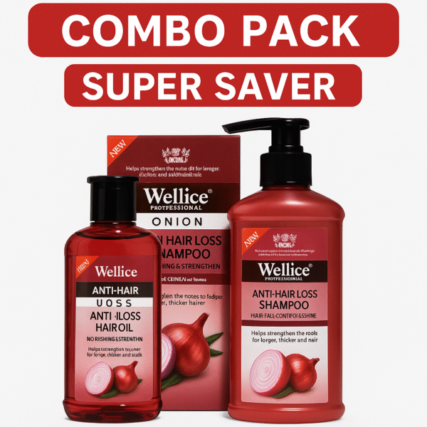 Wellice Onion Oil & Wellice Onion Shampoo 400ml Combo Pack